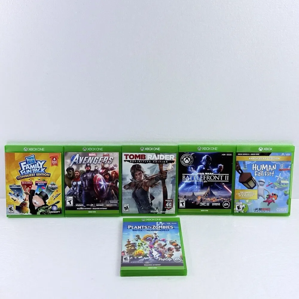 XBOX ONE Video Game Bundle Tomb Raider, Avengers, Star Wars, & More EXC COND